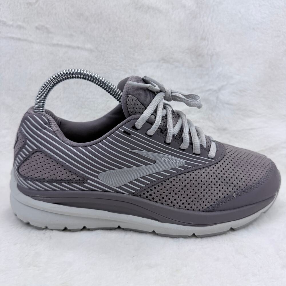 Brooks Addiction Walker Womens Walking Shoes Gray Shark Alloy Size 7 US Sneakers
